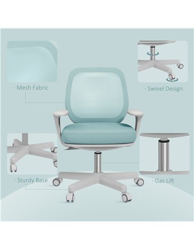 Vinsetto 44-56cm Mesh Back Office Chair - Light Green