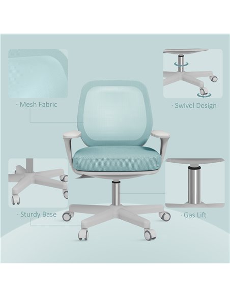 Vinsetto 44-56cm Mesh Back Office Chair - Light Green - pic 196447 | FastDaddyshop