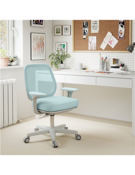 Vinsetto 44-56cm Mesh Back Office Chair - Light Green - pic 196448 | FastDaddyshop