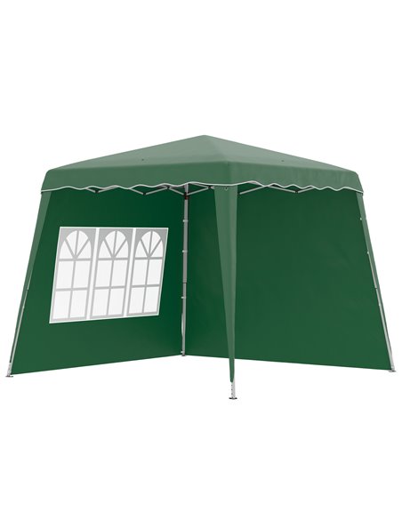 Outsunny Pop Up Gazebo with 2 Sides, Slant Legs, Carry Bag, UV50+, Green - pic 19645 | FastDaddyshop