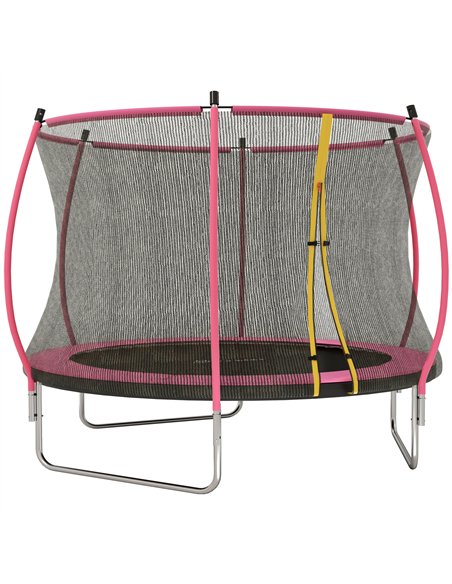 SPORTNOW 10ft Outdoor Trampoline with Enclosure Net, Spring Cover, Pink - pic 196459 | FastDaddyshop