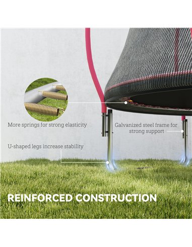 SPORTNOW 10ft Outdoor Trampoline with Enclosure Net, Spring Cover, Pink