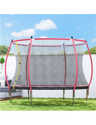 SPORTNOW 10ft Outdoor Trampoline with Enclosure Net, Spring Cover, Pink