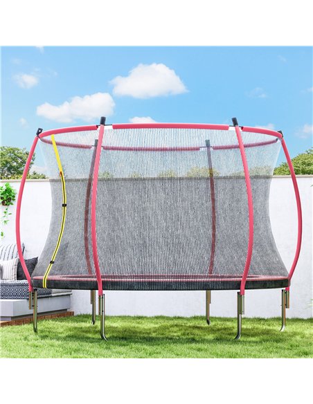 SPORTNOW 10ft Outdoor Trampoline with Enclosure Net, Spring Cover, Pink - pic 196466 | FastDaddyshop
