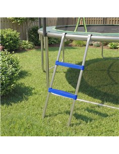 SPORTNOW Trampoline Ladder, 2-Steps with Horizontal Wide Steps, Universal Hook, Galvanised Steel Frame, 150kg Load Capacity 2