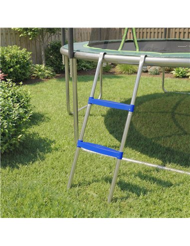 SPORTNOW Trampoline Ladder, 2-Steps with Horizontal Wide Steps, Universal Hook, Galvanised Steel Frame, 150kg Load Capacity