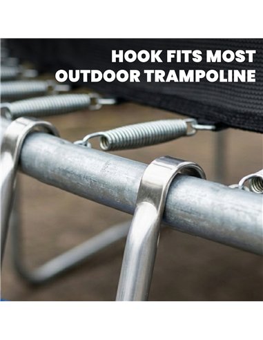 SPORTNOW Trampoline Ladder, 2-Steps with Horizontal Wide Steps, Universal Hook, Galvanised Steel Frame, 150kg Load Capacity