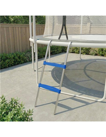 SPORTNOW Trampoline Ladder, 2-Steps with Horizontal Wide Steps, Universal Hook, Galvanised Steel Frame, 150kg Load Capacity - pic 196476 | FastDaddyshop