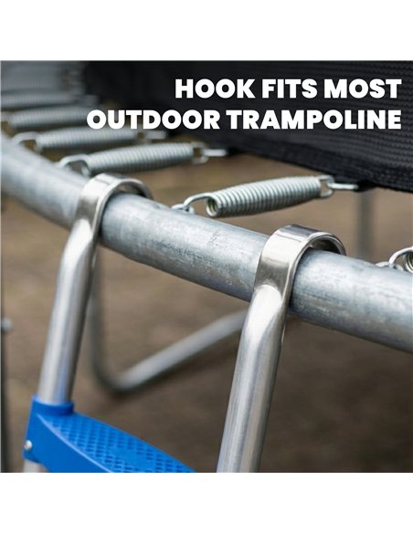 SPORTNOW Trampoline Ladder, 3-Steps with Horizontal Wide Steps, Universal Hook, Galvanised Steel Frame, 150kg Load Capacity - pic 196482 | FastDaddyshop