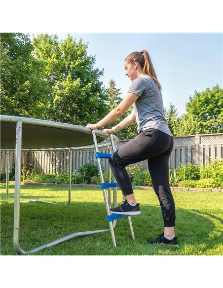 SPORTNOW Trampoline Ladder, 3-Steps with Horizontal Wide Steps, Universal Hook, Galvanised Steel Frame, 150kg Load Capacity - pic 196483 | FastDaddyshop