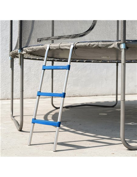 SPORTNOW Trampoline Ladder, 3-Steps with Horizontal Wide Steps, Universal Hook, Galvanised Steel Frame, 150kg Load Capacity - pic 196484 | FastDaddyshop