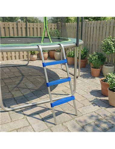 SPORTNOW Trampoline Ladder, 3-Steps with Horizontal Wide Steps, Universal Hook, Galvanised Steel Frame, 150kg Load Capacity