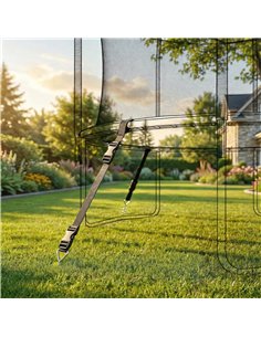 SPORTNOW 4Pcs Trampoline Anchor Kit, 32 cm Galvanised Trampoline Stakes, Spiral Ground Anchors with Triangle Head, Straps 2