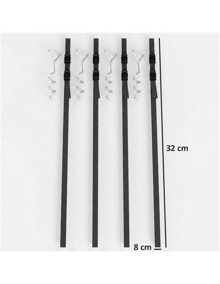 SPORTNOW 4Pcs Trampoline Anchor Kit, 32 cm Galvanised Trampoline Stakes, Spiral Ground Anchors with Triangle Head, Straps - pic 196488 | FastDaddyshop