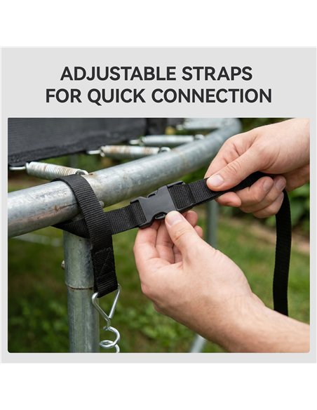 SPORTNOW 4Pcs Trampoline Anchor Kit, 32 cm Galvanised Trampoline Stakes, Spiral Ground Anchors with Triangle Head, Straps - pic 196492 | FastDaddyshop