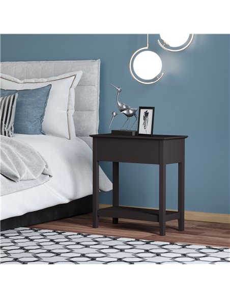 HOMCOM End Table, Narrow Side Table with Flip Top , Shelf, Dark Coffee - pic 196498 | FastDaddyshop