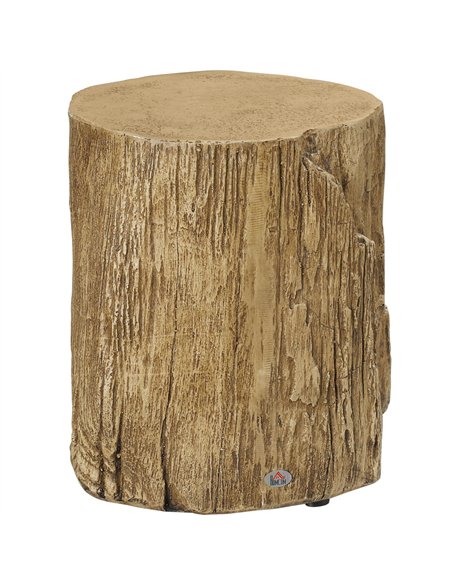 HOMCOM Tree Stump End Table, Round Concrete Side Table for Indoor and Outdoor Use, Natural Wood Effect - pic 196504 | FastDaddyshop