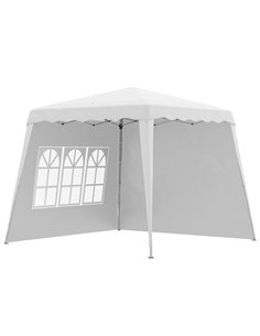 Outsunny 2.9x2.9m Pop Up Gazebo with 2 Sides, Slant Legs, Carry Bag, UV50+, White