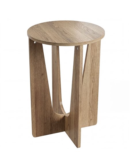 HOMCOM End Table Compact Round Side Table with Curved Legs in Coffee Wood Effect - pic 196549 | FastDaddyshop