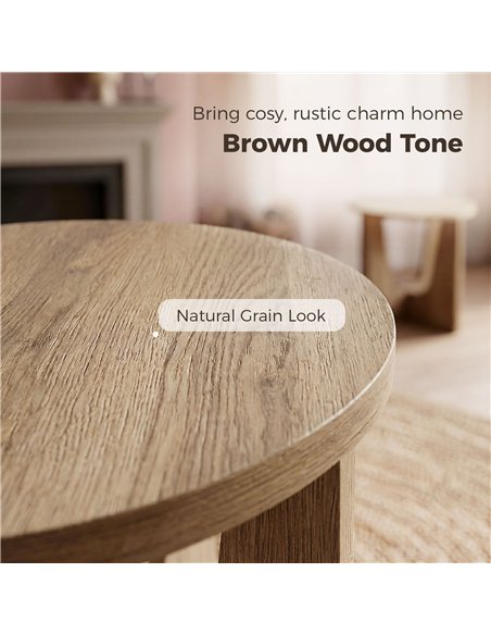 HOMCOM End Table Compact Round Side Table with Curved Legs in Coffee Wood Effect - pic 196553 | FastDaddyshop