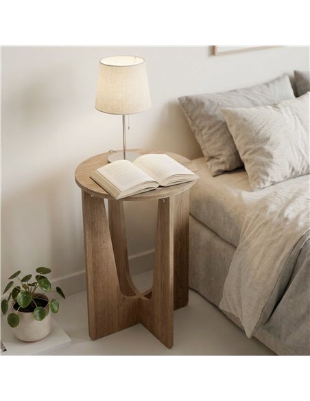 HOMCOM End Table Compact Round Side Table with Curved Legs in Coffee Wood Effect - pic 196556 | FastDaddyshop