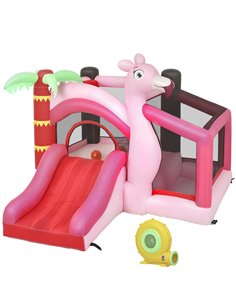 AIYAPLAY Inflatable Bounce House for Kids with Slide, Ball Pit, Basketball Hoop and Blower for Indoor Outdoor Garden, Pink