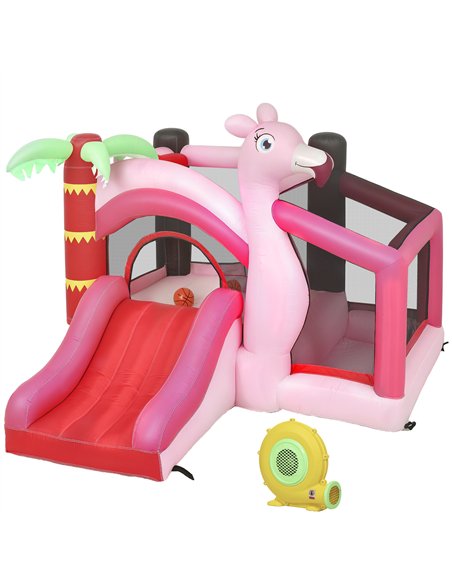 AIYAPLAY Inflatable Bounce House for Kids with Slide, Ball Pit, Basketball Hoop and Blower for Indoor Outdoor Garden, Pink - pic 196603 | FastDaddyshop