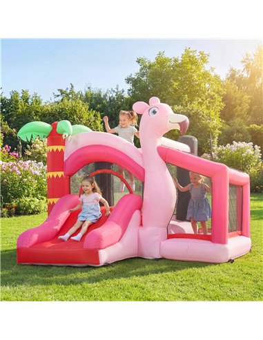 AIYAPLAY Inflatable Bounce House for Kids with Slide, Ball Pit, Basketball Hoop and Blower for Indoor Outdoor Garden, Pink
