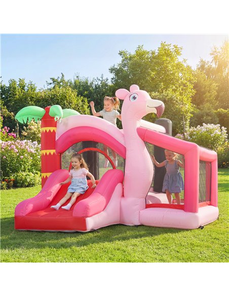 AIYAPLAY Inflatable Bounce House for Kids with Slide, Ball Pit, Basketball Hoop and Blower for Indoor Outdoor Garden, Pink - pic 196604 | FastDaddyshop