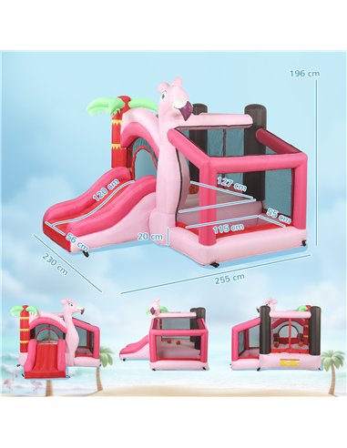 AIYAPLAY Inflatable Bounce House for Kids with Slide, Ball Pit, Basketball Hoop and Blower for Indoor Outdoor Garden, Pink