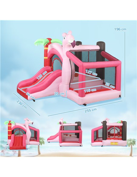 AIYAPLAY Inflatable Bounce House for Kids with Slide, Ball Pit, Basketball Hoop and Blower for Indoor Outdoor Garden, Pink - pic 196605 | FastDaddyshop