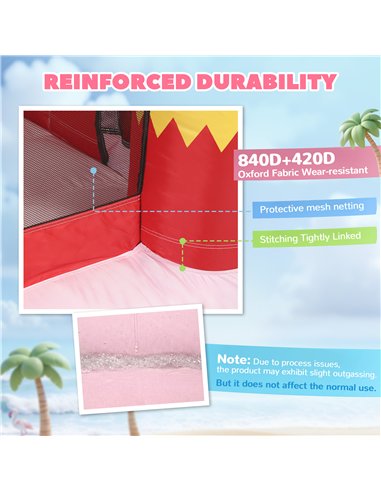 AIYAPLAY Inflatable Bounce House for Kids with Slide, Ball Pit, Basketball Hoop and Blower for Indoor Outdoor Garden, Pink