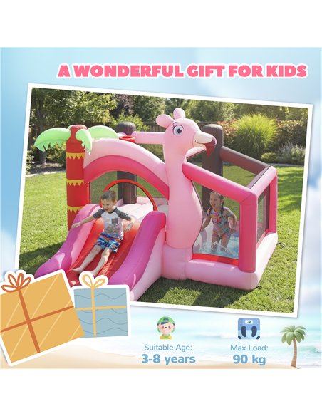 AIYAPLAY Inflatable Bounce House for Kids with Slide, Ball Pit, Basketball Hoop and Blower for Indoor Outdoor Garden, Pink - pic 196611 | FastDaddyshop