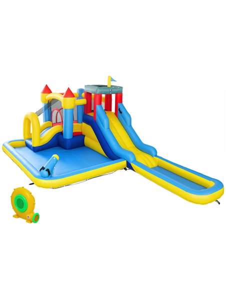 AIYAPLAY Inflatable Bouncy Castle, Kids Water Bounce House 6 in 1 with 550W Blower, 2 Slides for Garden, Party, Outdoor Indoor - pic 196612 | FastDaddyshop