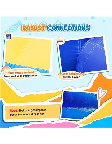 AIYAPLAY Inflatable Bouncy Castle, Kids Water Bounce House 6 in 1 with 550W Blower, 2 Slides for Garden, Party, Outdoor Indoor