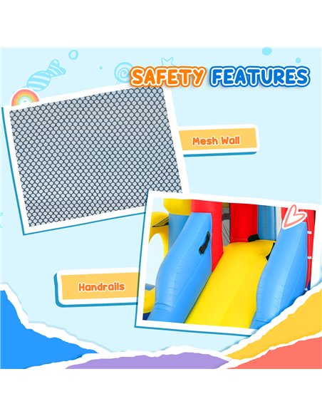 AIYAPLAY Inflatable Bouncy Castle, Kids Water Bounce House 6 in 1 with 550W Blower, 2 Slides for Garden, Party, Outdoor Indoor - pic 196620 | FastDaddyshop