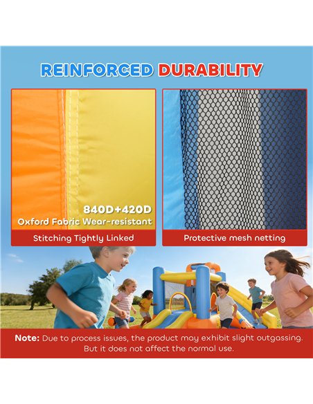 AIYAPLAY 5 in 1 Bouncy Castle for Children, Inflatable Bounce House with Dual Slides, Pool, Climbing Wall, Water Cannons, Blower - pic 196626 | FastDaddyshop