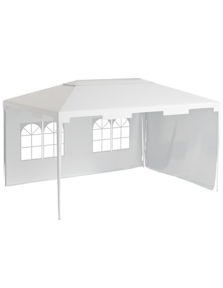 Outsunny 3x4m Garden Gazebo with 2 Sidewalls for Outdoor, White - pic 19663 | FastDaddyshop