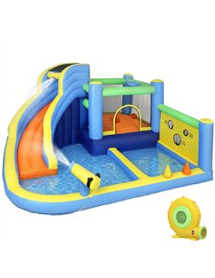 AIYAPLAY 8 in 1 Bouncy Castle for Kids, Inflatable Bounce House with Slide, Pool (Ball Pit), Water Cannon for Indoor Outdoor
