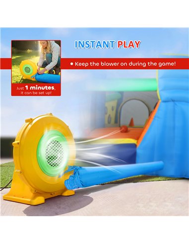 AIYAPLAY 8 in 1 Bouncy Castle for Kids, Inflatable Bounce House with Slide, Pool (Ball Pit), Water Cannon for Indoor Outdoor