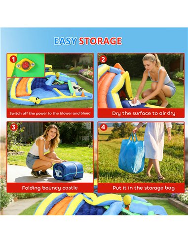 AIYAPLAY 8 in 1 Bouncy Castle for Kids, Inflatable Bounce House with Slide, Pool (Ball Pit), Water Cannon for Indoor Outdoor