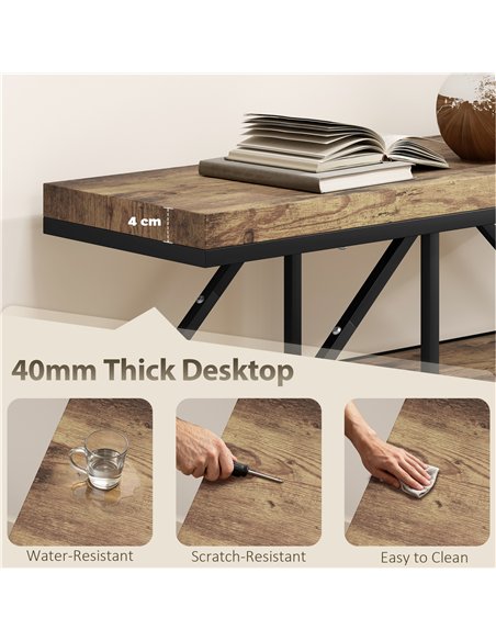 HOMCOM 4-Tier Industrial Console Table - Rustic Brown - pic 196679 | FastDaddyshop