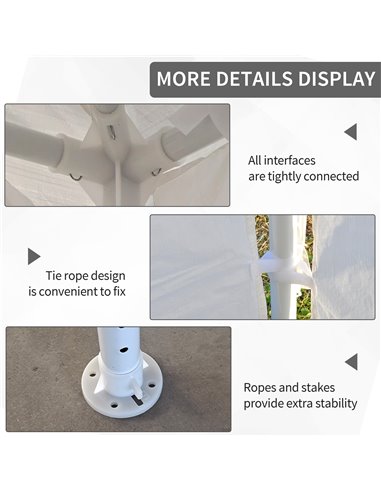 Outsunny 3 x 4 m Garden Gazebo Shelter Marquee Party Tent with 2 Sidewalls for Patio Yard Outdoor, White