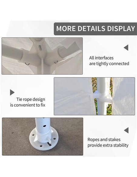Outsunny 3 x 4 m Garden Gazebo Shelter Marquee Party Tent with 2 Sidewalls for Patio Yard Outdoor, White - pic 19668 | FastDaddyshop