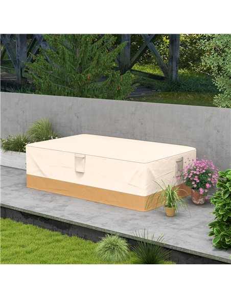 Outsunny Garden Furniture Covers Waterproof, 600D Oxford Outdoor Furniture Cover with 4 Air Vents, 275 x 208 x 78 cm, Beige - pic 196694 | FastDaddyshop