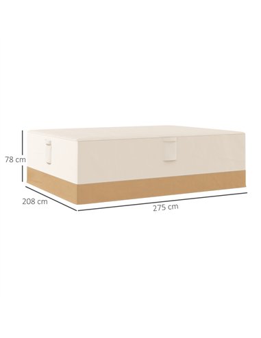 Outsunny Garden Furniture Covers Waterproof, 600D Oxford Outdoor Furniture Cover with 4 Air Vents, 275 x 208 x 78 cm, Beige