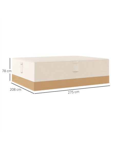 Outsunny Garden Furniture Covers Waterproof, 600D Oxford Outdoor Furniture Cover with 4 Air Vents, 275 x 208 x 78 cm, Beige - pic 196695 | FastDaddyshop