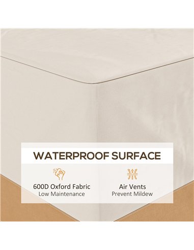 Outsunny Garden Furniture Covers Waterproof, 600D Oxford Outdoor Furniture Cover with 4 Air Vents, 275 x 208 x 78 cm, Beige