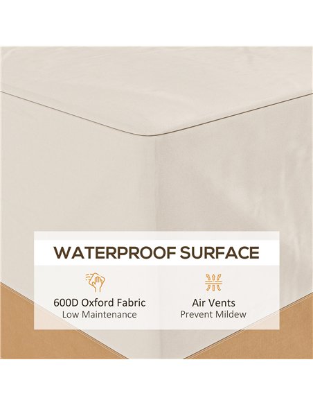 Outsunny Garden Furniture Covers Waterproof, 600D Oxford Outdoor Furniture Cover with 4 Air Vents, 275 x 208 x 78 cm, Beige - pic 196697 | FastDaddyshop