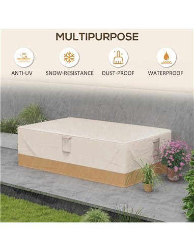 Outsunny Garden Furniture Covers Waterproof, 600D Oxford Outdoor Furniture Cover with 4 Air Vents, 275 x 208 x 78 cm, Beige